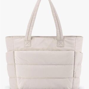 Bagsmart 18L Puffy Tote Bag - Quilted Shoulder Bag NWT White/Off-White